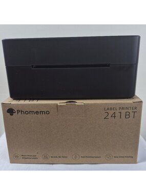 Phomemo Pm-241BT Thermal Printer Shipping Label With Box, Power Cord Manuals